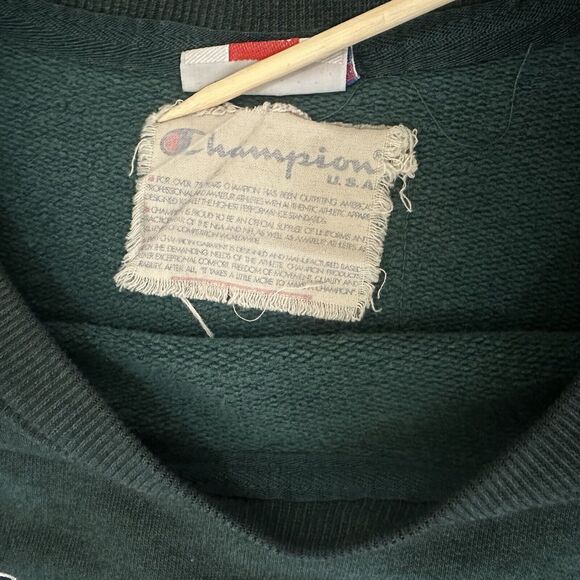 Vintage Champion Reverse Weave Sweater Mens XL Green Made In USA Pullover - Picture 8 of 10